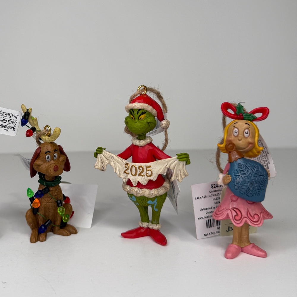 The Grinch and Friends Christmas Ornaments lot of 3 Grinch Max Cindy Lou
